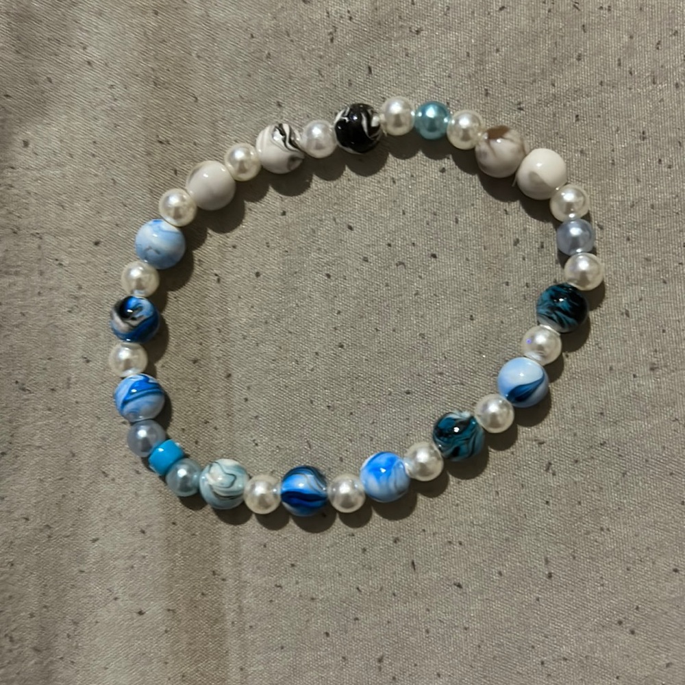 Blue And White Marble Bracelet